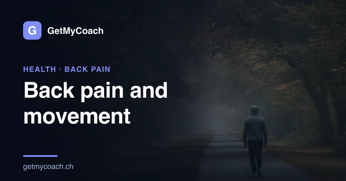 A person walking away along a quiet tree-lined path in soft daylight, unhurried and upright — cover image for the GetMyCoach guide to staying active with back pain.