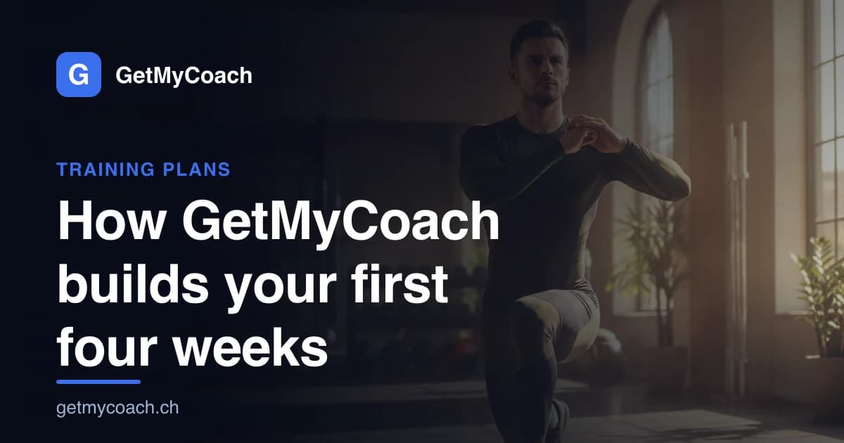 GetMyCoach cover graphic for the article on building your first four weeks of training.