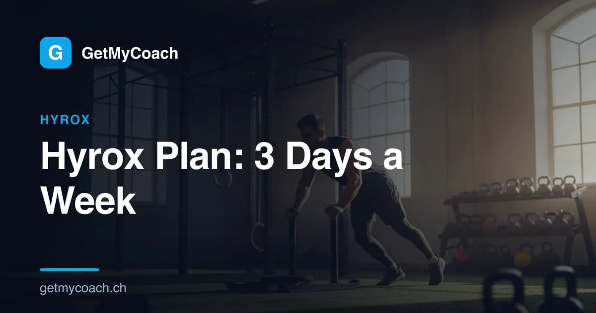 GetMyCoach cover graphic for the 3-day-a-week Hyrox training plan.
